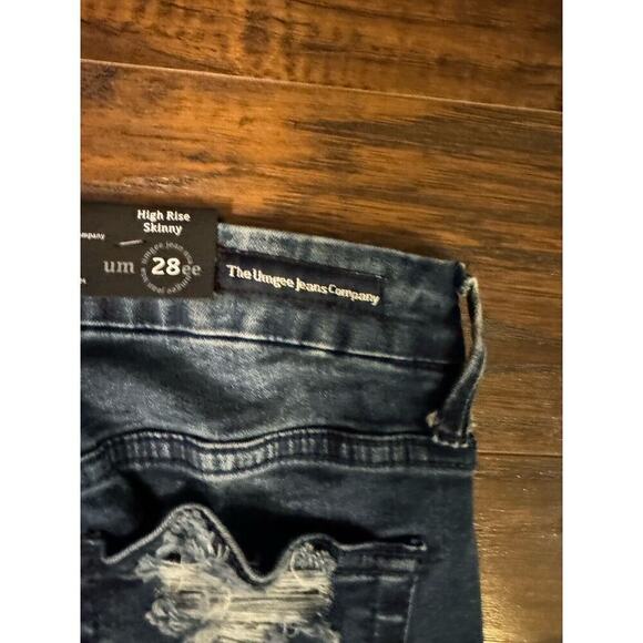 Umgee High Rise Skinny Jeans Sz:28 Medium Blue Distressed - Picture 3 of 8